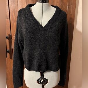 Urban Outfitters Black Textured V-neck sweater